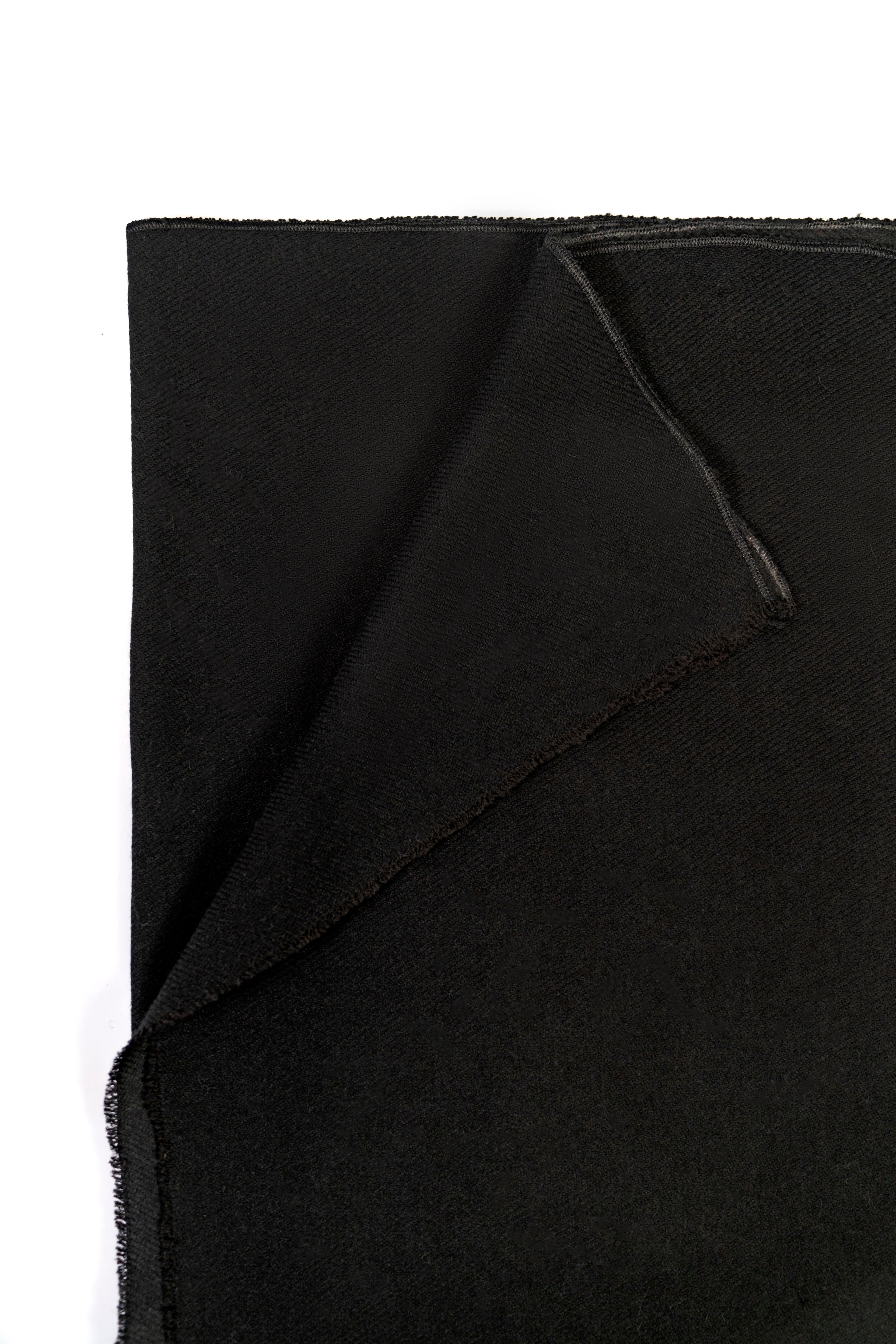 black wool shawl, handwoven by SHAAL