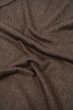 Brown handwoven midweight wool shawl, fabric detail