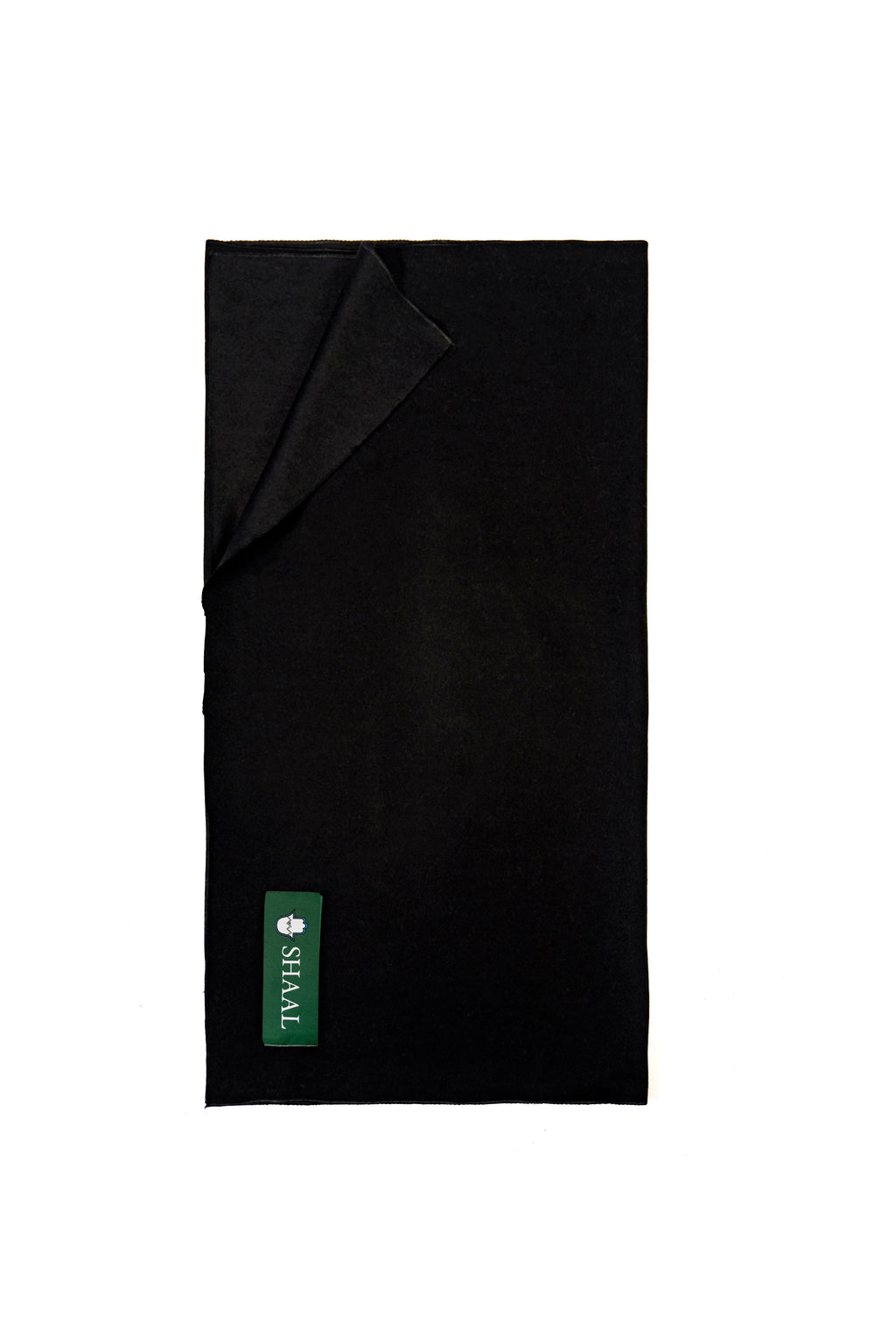 black handwoven wool shawl, handwoven by SHAAL