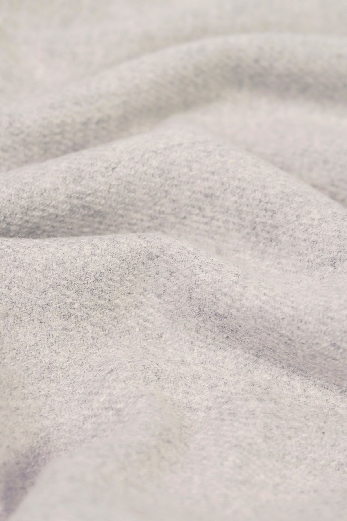 Silver handwoven heavyweight wool shawl, fabric detail