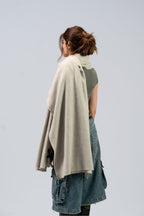 silver handwoven wool shawl, handwoven by SHAAL