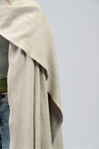 silver handwoven wool shawl, handwoven by SHAAL