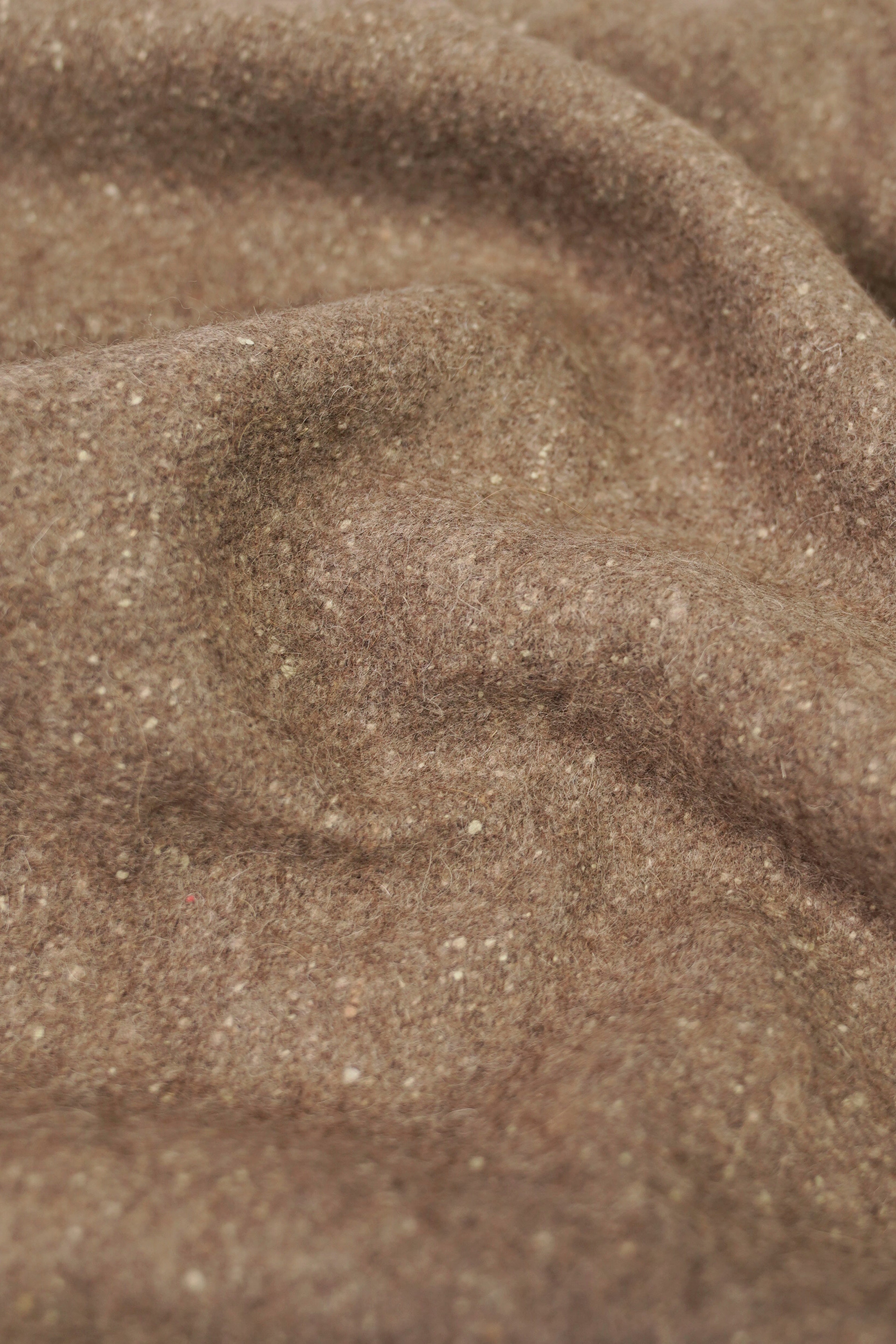 Brown yak wool shawl close-up weave detail