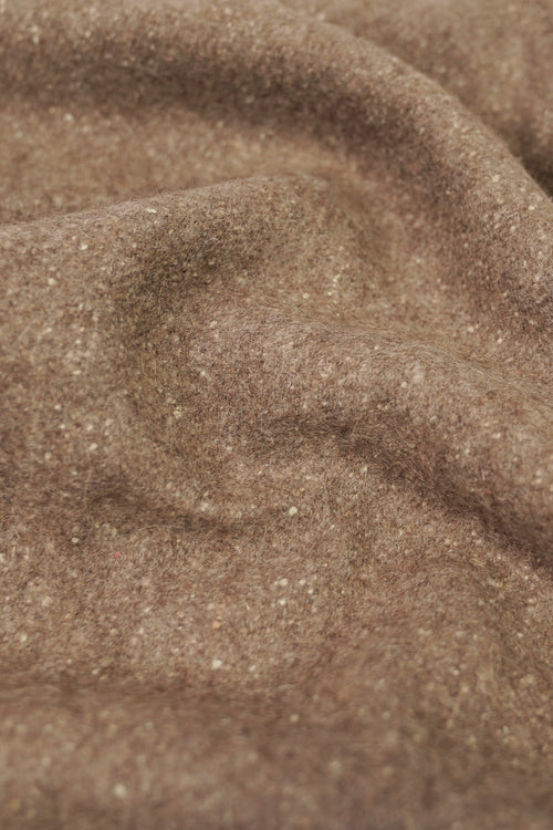 Brown yak wool shawl close-up weave detail