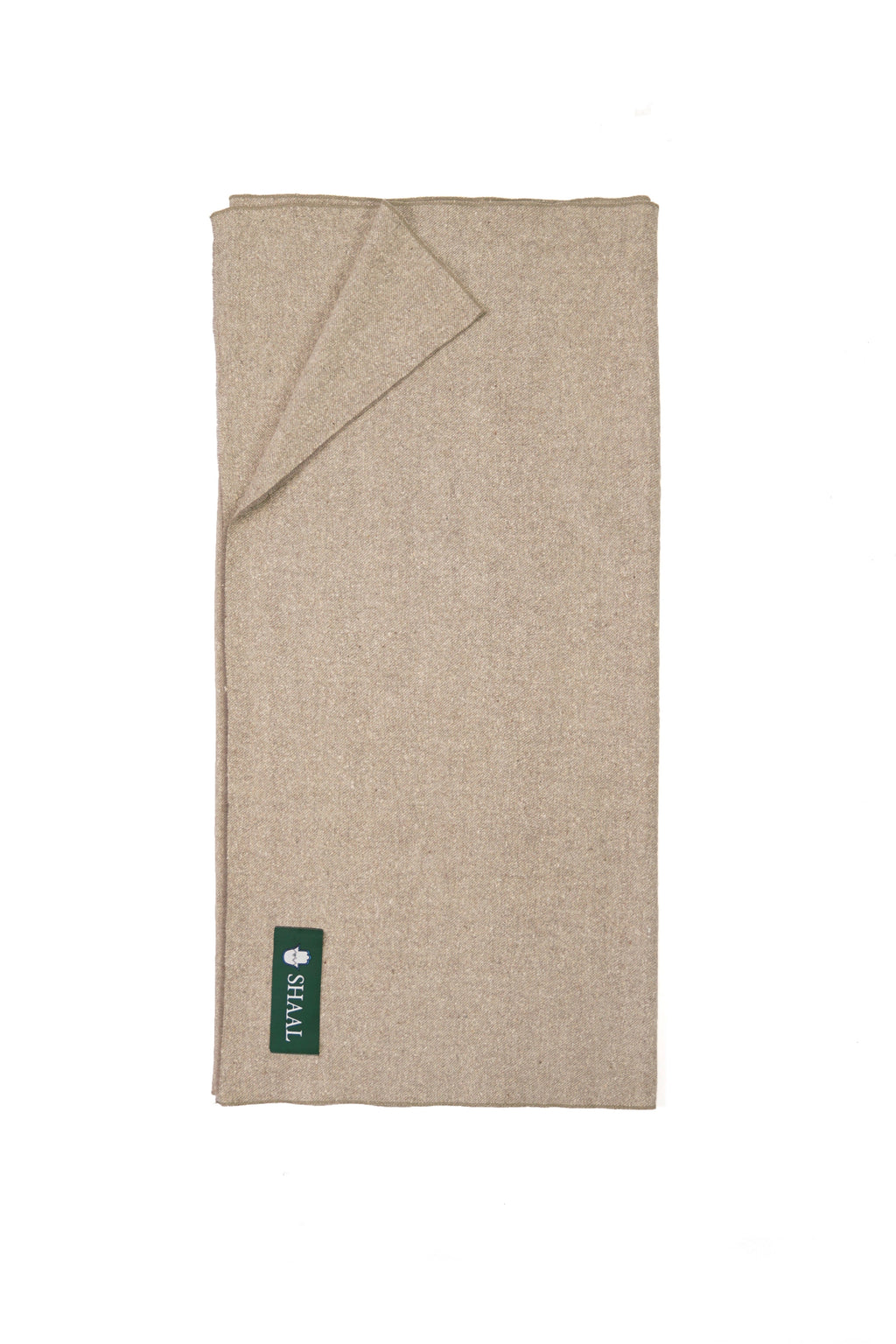 beige yak wool shawl, handwoven by SHAAL