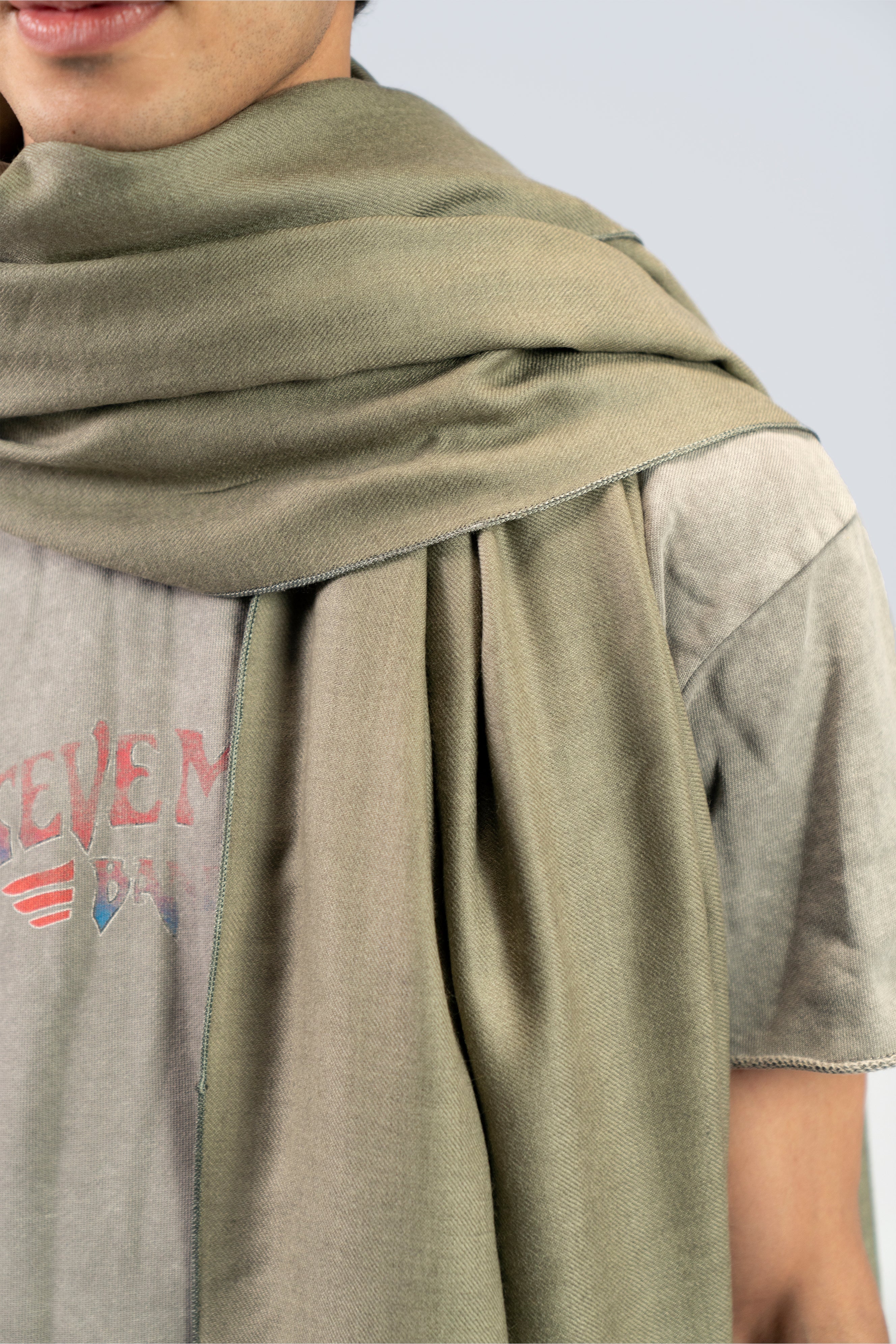 silver pashmina shawl, handwoven by SHAAL
